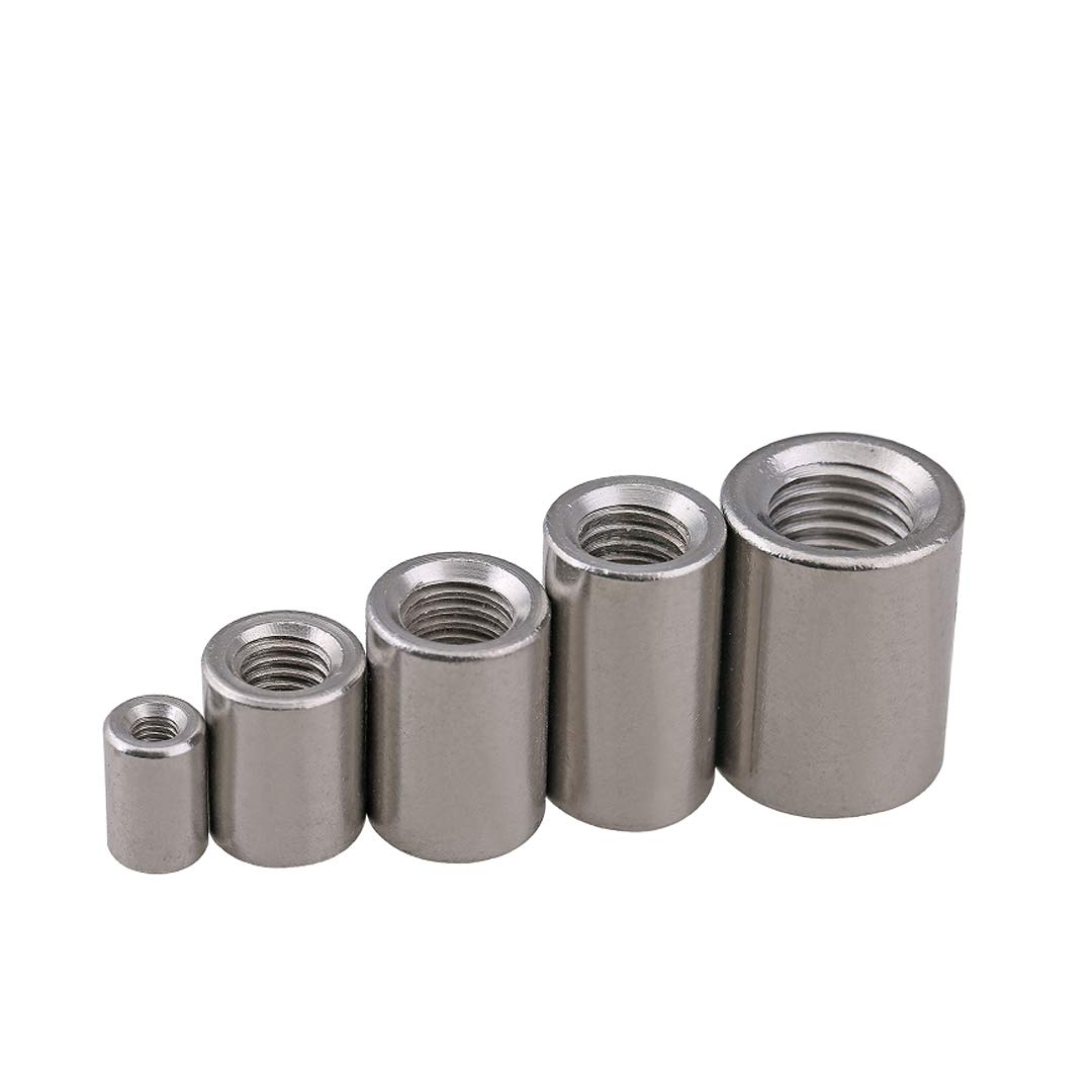 Dreneco Round Connector Nuts, Stainless Steel Coupling Nut (M8×12×30mm,2 pcs)