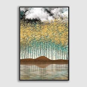 Framed Canvas Home Artwork Decoration Abstract Scenery Canvas Wall Art for Living Room, Bedroom - 16x24 inches