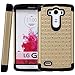 Style4U LG G3 Case, LG G3 Bling Case LG G3 Studded Rhinestone Crystal Bling Hybrid Armor Case Cover for LG G3 with 1 HD Screen Protector and 1 Stylus [Gold/Black]
