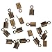 Beadaholique JW355/7AB 50-Piece Fold Over Cord Ends for Leather, 3mm, Antiqued Brass