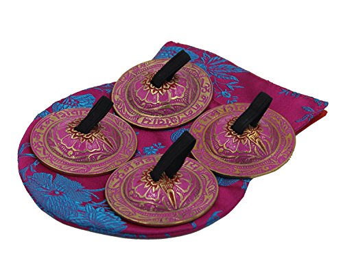 DharmaObjects Belly Dancing OM Namah Pro Finger Zills or Cymbals (Pink)
