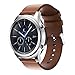 Pinhen 22mm Quick Release Watch Bands, Leather Replacement Strap for Gear S3,Pebble Time,Moto 360 46mm,LG G Watch,Huawei Watch 2 Classic,Ticwatch Pro (Leather Brown)