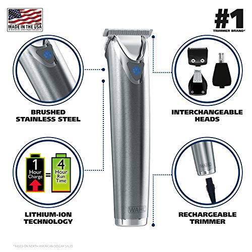 wahl clipper stainless steel lithium ion plus beard trimmers
