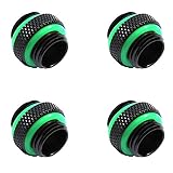 Bitspower G1/4" 5mm Male to Male Fitting, Matte Black, 4-Pack