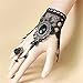 LEFINIS Handmade Gothic Lolita Retro Lace Slave Bracelet Wristband Black Flower Ring