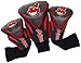 Team Golf MLB Cleveland Indians Contour Golf Club Headcovers (3 Count) Numbered 1, 3, & X, Fits Oversized Drivers, Utility, Rescue & Fairway Clubs, Velour lined for Extra Club Protection