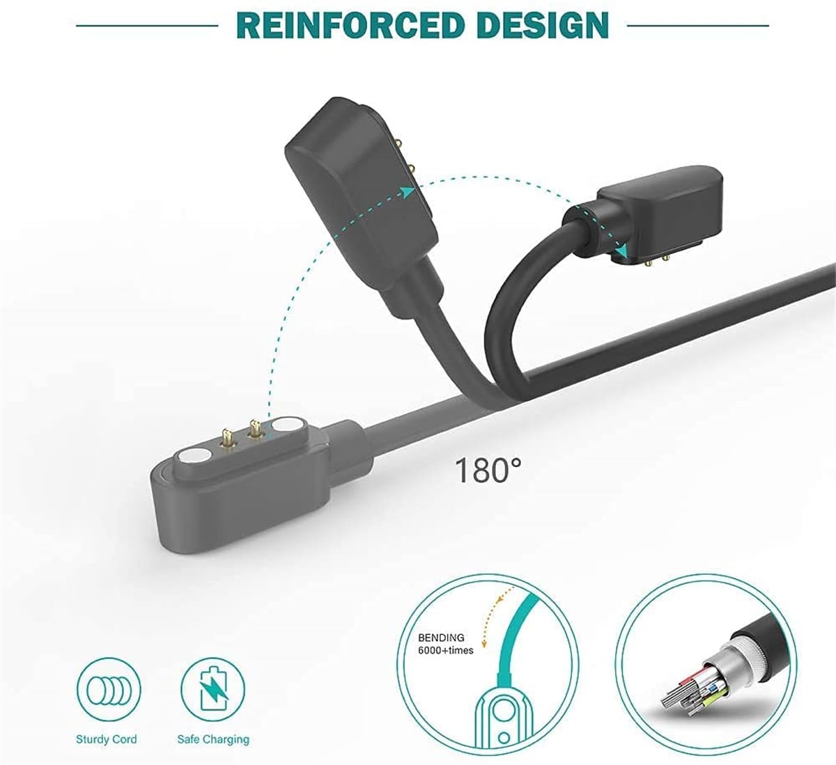 Aliwisdom Aliwisdom Universal Smart Watch Charger Magnetic, da fit Smartwatch Accessories 2 Pin Magnetic Replacement Charger Compatible Cable Contact pin spacing 2.54mm - 2.84mm [2 Pack] Model A + Model B