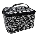 Victorias Secret PINK Black & White Train Make -Up Travel Case Bag
