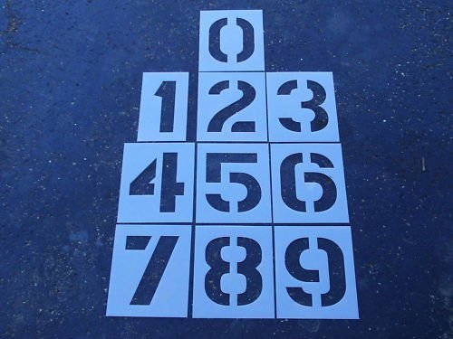 12" x 8" Parking Lot Number Stencils - 12 Inch - 60 Mil - (1/16" Thick) Parking Lot Stencils