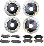 Prime Choice Auto Parts BRAKEPKG351 Set of 4 Drilled and Slotted Rotors and 8 Ceramic Brake Pads