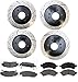 Prime Choice Auto Parts BRAKEPKG351 Set of 4 Drilled and Slotted Rotors and 8 Ceramic Brake Pads