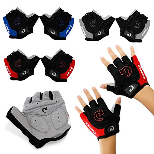 interjunzhan Professional Breathable Men Sports Anti-Slip Half Finger Gloves for Cycling Motorcycle MTB Bike (1Pair) Red L