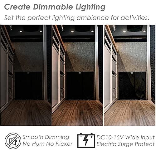 Obeaming 12V Light Dimmer, RV Boat Dimmer Switch High Side PWM Rotary