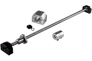 CHUANGNENG Ball Screw 2000mm CNC Parts SFU1605 RM1605 16mm 78.74 inch with Metal Deflector Ball Screw nut BK/BF12 End Supports Ball Nut Housing 1pcs Coupler with end Machining