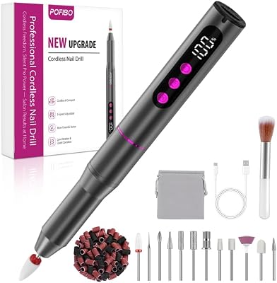 Fresa per Unghie Professionale – 12 in 1 Trapano Unghie Elettrico 35000 RPM con Display LCD, 5 Velocità Regolabili. Fresa per unghiein Gel e Acrilico, Manicure e Pedicure