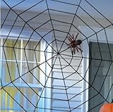 VANCHOR 5 X 5 Ft Black Giant Rope Spooky Spider Web for Halloween Party Decoration