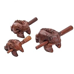 Percussion Instruments Wooden Frog 3 Pcs Set of 4