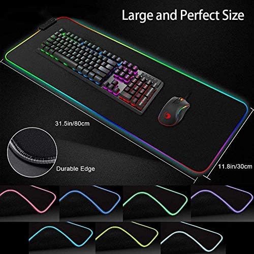 Farraige® RGB Gaming Mouse Pad, Large Extended Soft Led Mouse Pad with Lighting Modes Brightness Levels, Computer Keyboard Mousepads Mat