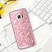 BENTOBEN Compatible with Phone Case Samsung Galaxy S7 Edge, Clear Crystal Slim 3D Geometric Design Soft TPU Hard PC Frame Hybrid Shockproof Protective Phone Cases for Girls Women, Rose Gold