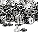 100 Sets Rivets Fasteners Studs Button Sewing Jeans (Gun Black)