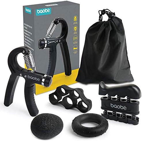 Baobë Hand Grip Strengthener Workout Kit,5 Pack Adjustable Hand