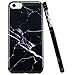 JAHOLAN iPhone 5 Case, iPhone 5S Case Black White Marble Design Slim Shockproof Flexible Smooth TPU Soft Case Rubber Silicone Cover Phone Case for iPhone 5 5S SE