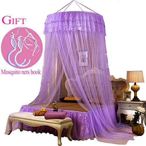 Mosquito net (Purple)100 Quality Assurance QUIET Princess Bed Canopy