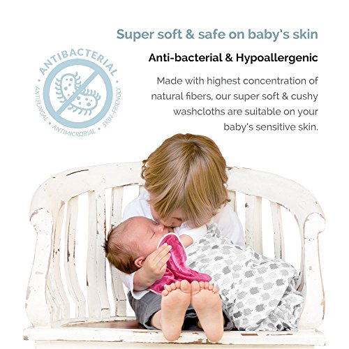 Baby Washcloths by Baby Tooshy. Soft & Organic Cloth Wipes Made of