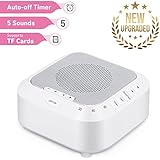 White Noise Machine Sound Machine for Babies| Sleep Therapy Machine Support TF Card Playback, 5 Relaxing Soothing Sounds| Rechargeable Sleep Sound Machine for Kids, Tinnitus Sufferer, Light-Sleeper