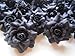 (24) Silk Black Roses Flower Head - 1.75