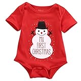 Newborn Baby Kids Snowmen My First Christmas Romper Jumpsuit Outfits Costume (3-6 Months, Snowman)