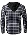 Youstar Men's Plaid Flannel Long Sleeves Button Closure Detachable Hoodie Shirt