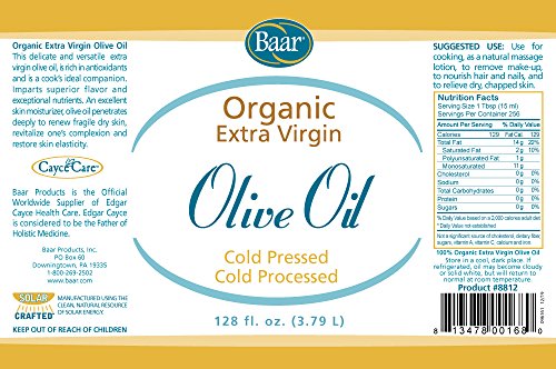 Baar Organic Olive Oil, Gallon