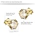 ORAZIO 4 Pairs Stainless Steel Women Stud Earrings Mens Ear Piercing Cubic Zirconia Earrings 6mm