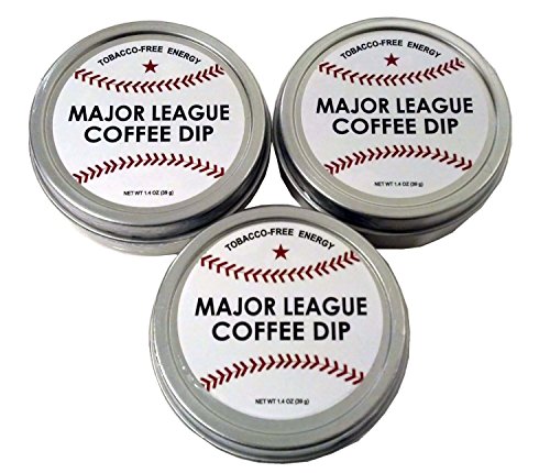 Major League Coffee Dip (Pack of 3) Quit Chewing Tin Can Non Tobacco Nicotine Free Smokeless Alternative to Chew Snuff Snus Leaf