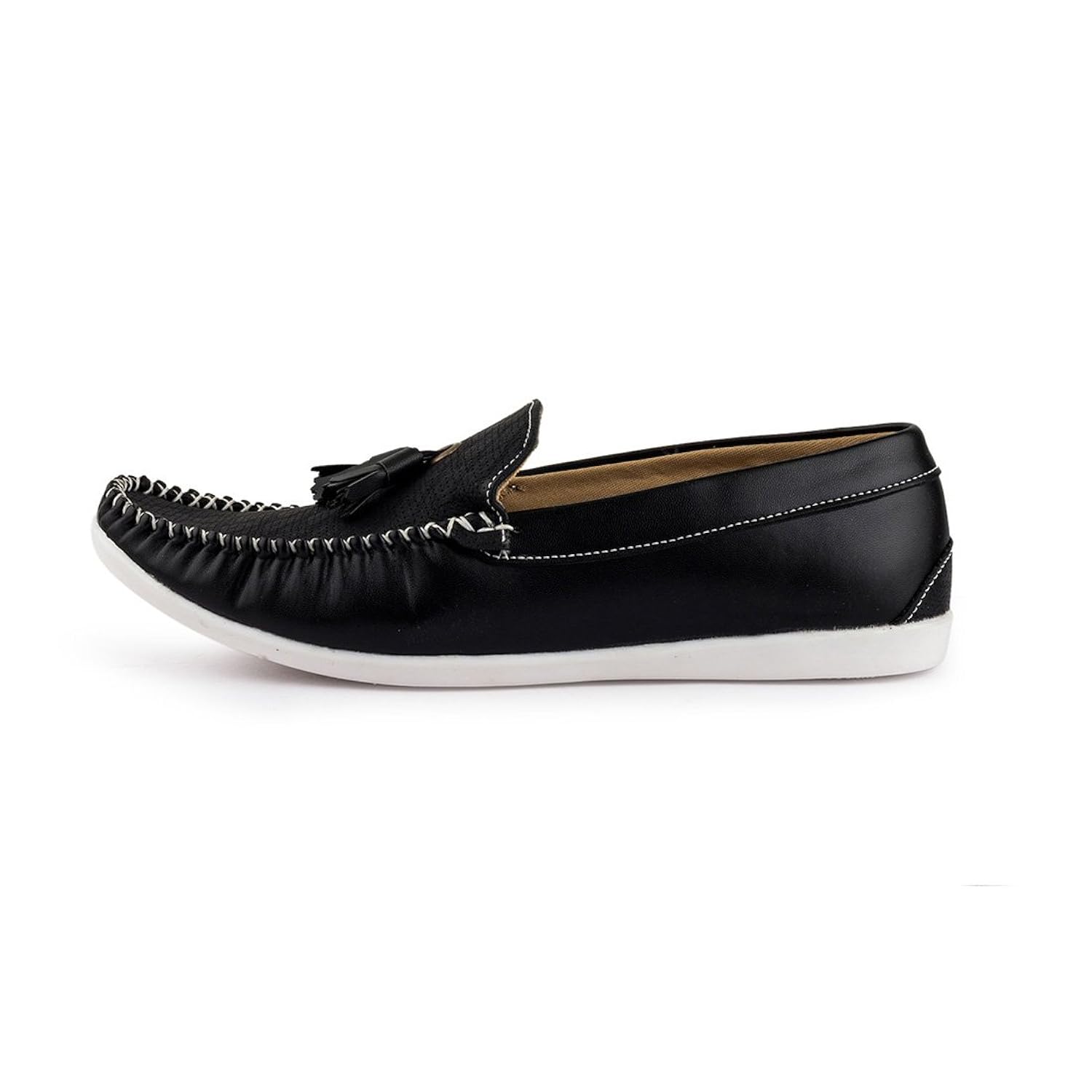 rosso italiano men's black bell loafers shoe (ril499bl801)