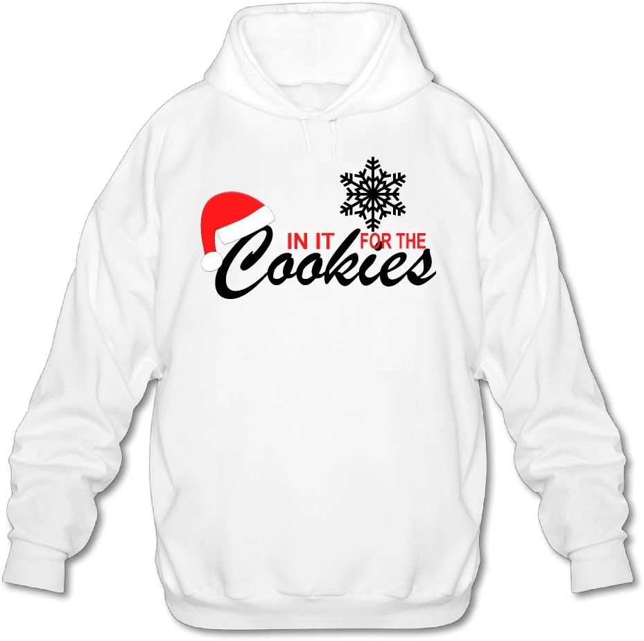 in It for The Cookies Men's Pullover Graphic Hooded Sweatshirt with Long Sleeve