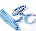 FUNNY365 Soft Pet Harness with Lead for Rabbit and Hedgehog, Nylon, Blue