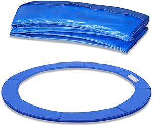 UISEBRT Trampolin Randabdeckung Ø 244cm 305cm 366cm Federabdeckung UV-beständig Reißfest Randschutz Trampolinzubehör Sicherheitsmatte Blau