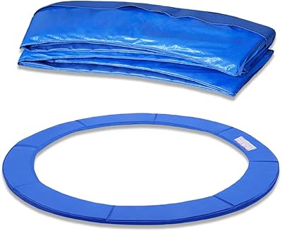 UISEBRT Trampolin Randabdeckung Ø 244cm 305cm 366cm Federabdeckung UV-beständig Reißfest Randschutz Trampolinzubehör Sicherheitsmatte Blau