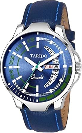 TARIDO Analouge Blue Dial Day and Date Watch Water Resistant Blue Color Strap Watches for Mens/Boys (TD1995SL04)