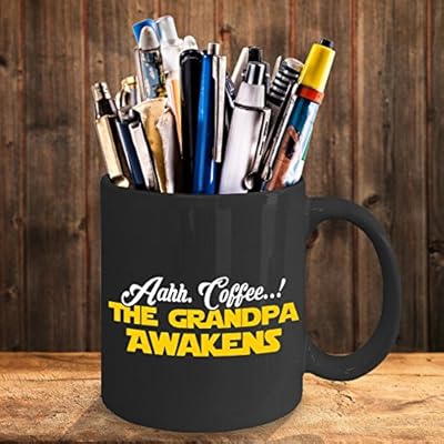 GRANDPA STAR WARS COFFEE MUG ~ The amazing grandpa mugs for some one soon to be / promoted to Grandfather - Birthday gifts for Grandpa from grandson/granddaughter/grand kid 11 oz Black tea cup