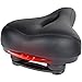 Zacro Bike Seat with LED Taillight - Universal Gel Bike Saddle with Spring and Breathable Design, 1 Mounting Wrench and 1 Screwdriver Included