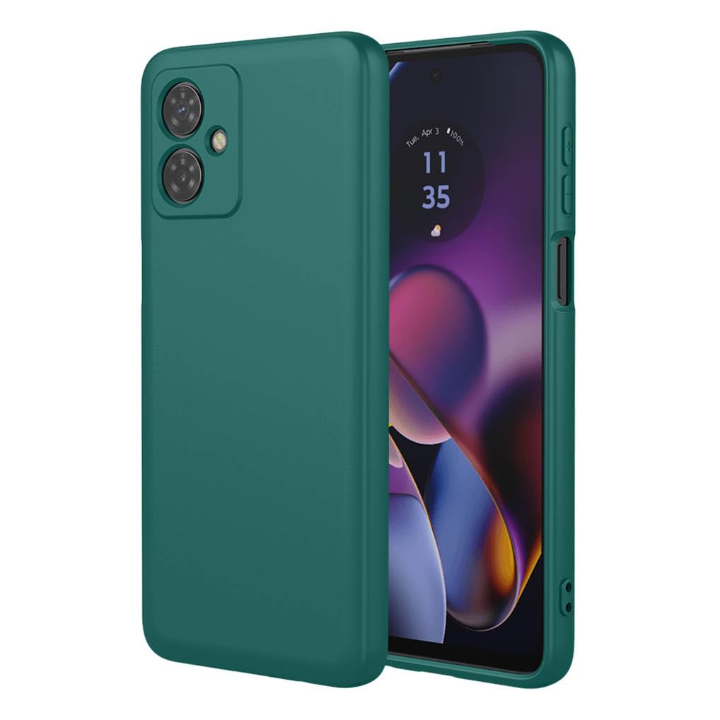 SEAHAI Case for Motorola Moto G54 5G, Ultra Thin Silky-Soft Touch Liquid Silicone Phone Cover with Shockproof Airbag Design, Premium TPU Bumper Fashion Case - Dark Green
