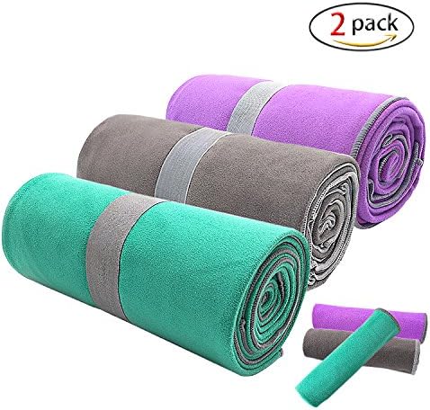 Hot Yoga Towel-100% Microfiber, Super Soft, Ultra Sweat Absorbent, Skidless Non-Slip Hot Yoga Towels for Bikram, Ashtanga, Pilates and Fitness Exercise!