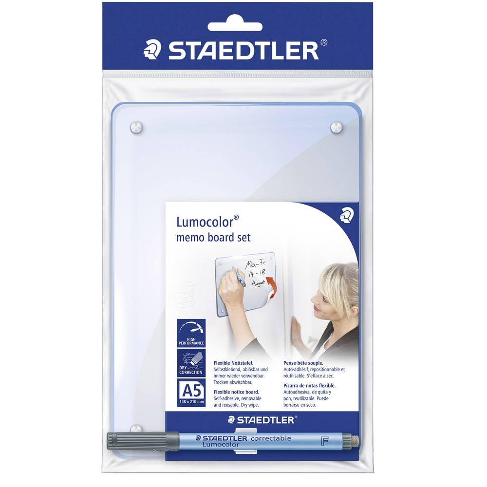 Staedtler Lumocolor 641 MB Dry-Wipe Memo Board Set with Lumocolor Correctable