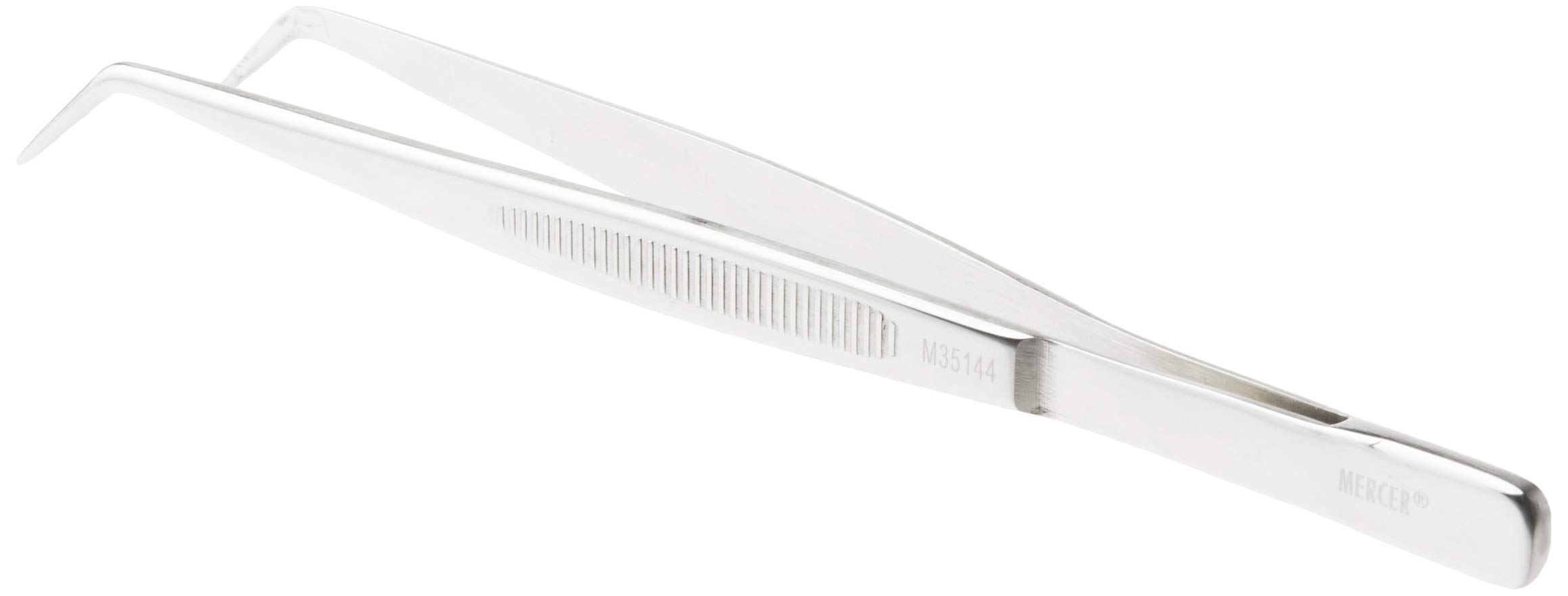 Mercer Culinary Curved Precision Tongs with Fine Tip, 6-1/8", Silver, Stainless Steel M35144