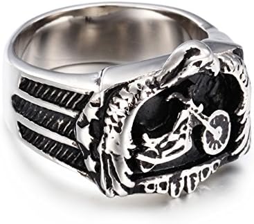 NELSON KENT Men's Cast Titanium Steel Motorcycle Domineering Ring