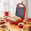 Breakfast-Sandwich-Maker-Household-Waffle-Maker-Multifunctional-Double-Sided-Heating-Toast-Press-Toaster-Panini-Toaster-Quiche-Gift-Red Breakfast Sandwich Maker, Household Waffle Maker Multifunctional Double-Sided Heating Toast Press Toaster Panini Toaster Quiche Gift-Red