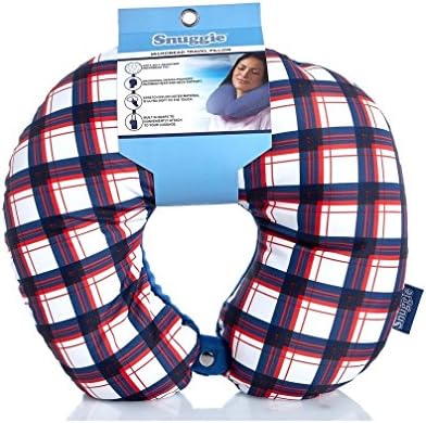 Snuggie Microbead Travel Pillow, Red/White/Blue Print